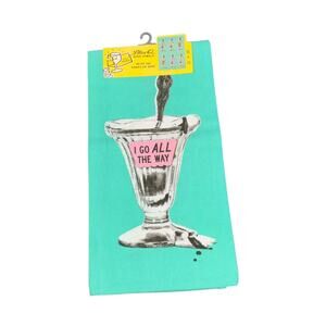 Blue Q Dish Towel I Go All The Way Funny Kitchen Towel 21x28 New